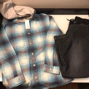Gymboree Flannel shirt w/ Black Jeans, Boys 5-6